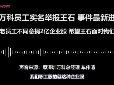 视频丨原深圳万科总经理车伟清：老员工不同意捐2亿企业股 希望王石面对我们