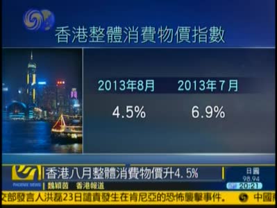 香港八月整体消费物价4.5%