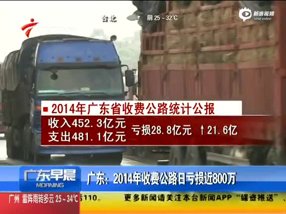 广东2014年收费公路日亏损近800万