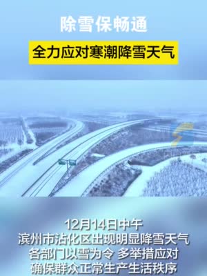 濱州沾化:除雪保暢通 全力應對寒潮降雪天氣|濱州市|高速_新浪新聞